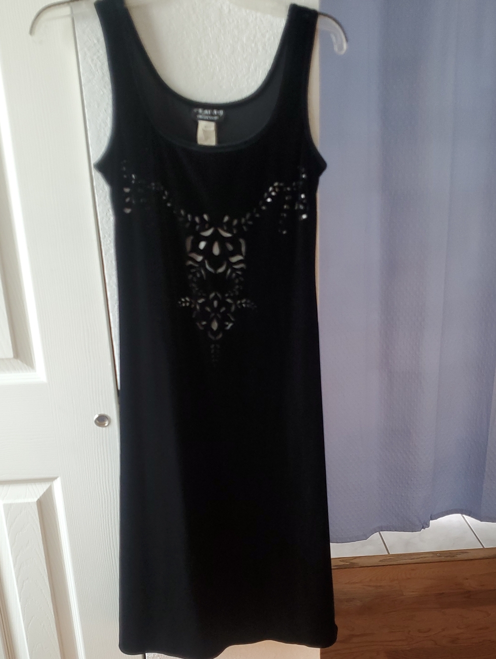 Night Way Collections Black Sleeveless Maxi Dress with Laser-Cut Detail